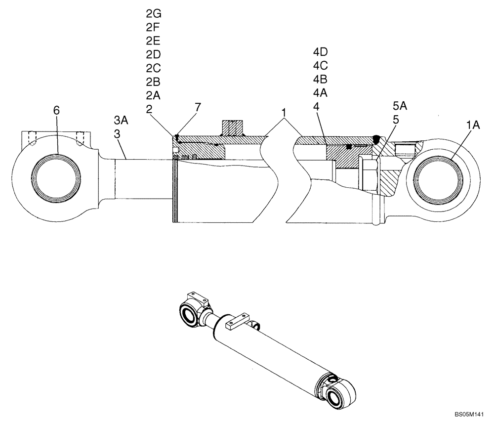 Схема запчастей Case 621D - (08-23) - CYLINDER ASSY - LOADER BUCKET (Z BAR LOADER) (08) - HYDRAULICS