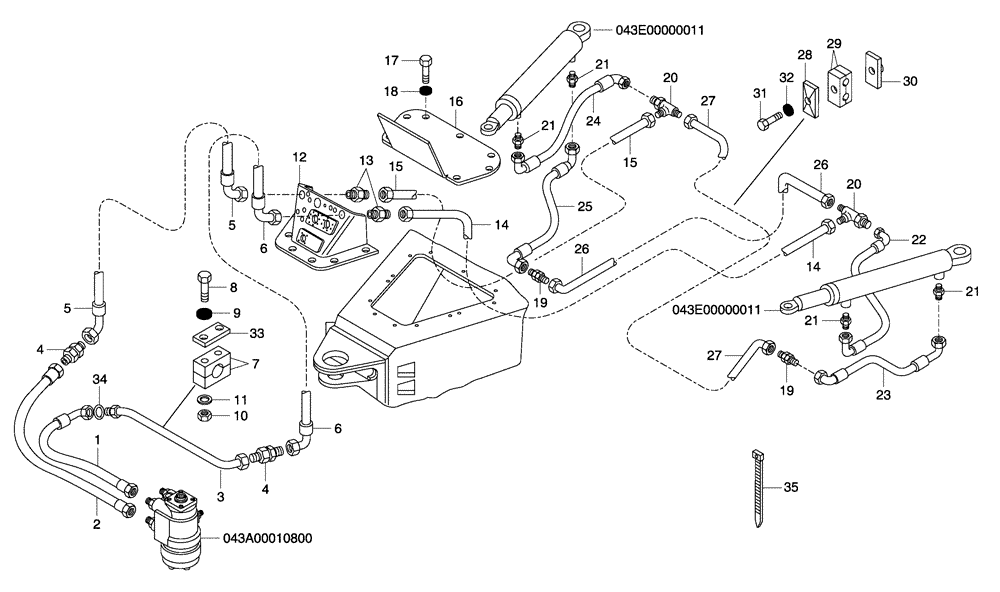 Схема запчастей Case 340 - (43A03010802[001]) - STEERING SYSTEM - HYDRAULIC CIRCUIT (41) - STEERING