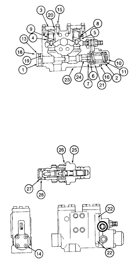 Схема запчастей Case 9050B - (8-226) - LOAD HOLDING OPTION, ARM CYLINDER HOLDING VALVE ASSEMBLY (08) - HYDRAULICS