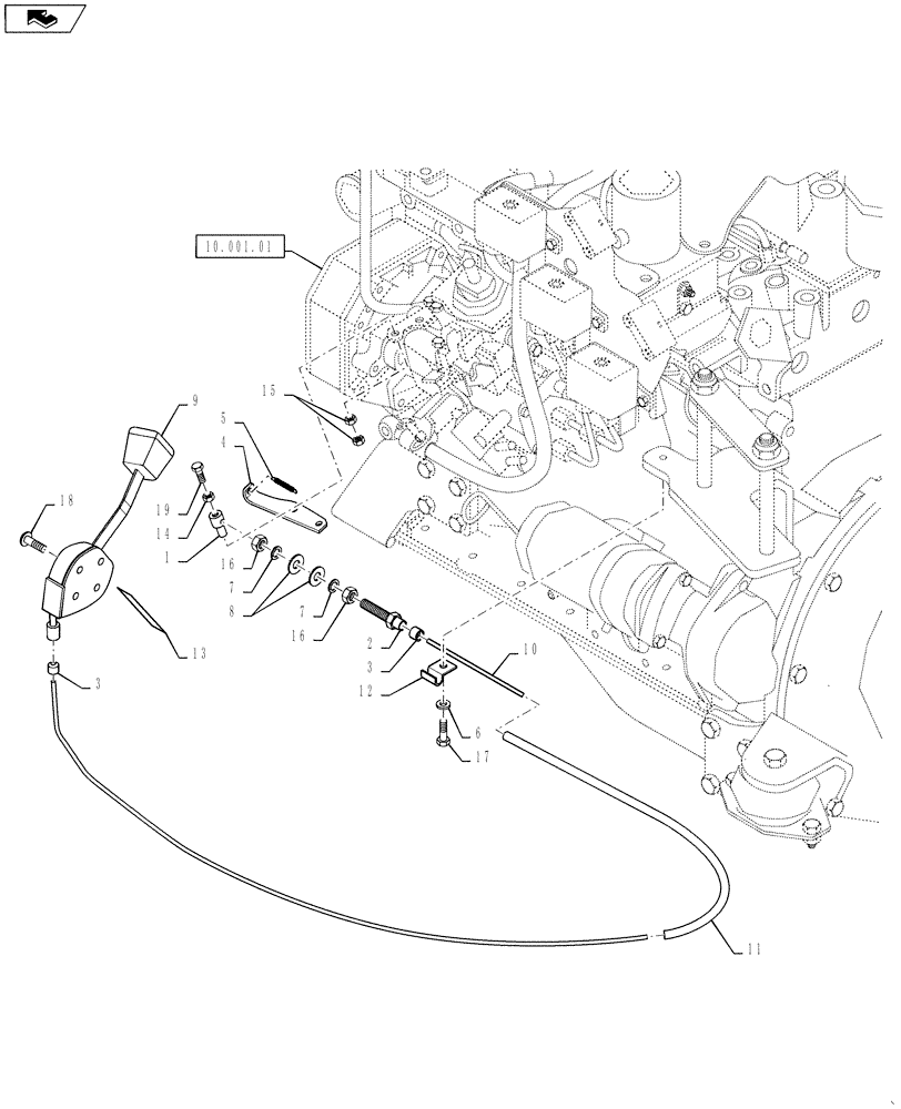 Схема запчастей Case DV207 - (10.220.01) - THROTTLE CONTROL (10) - ENGINE