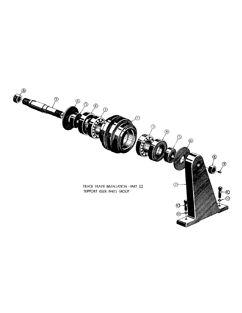 Схема запчастей Case 300 - (061) - SUPPORT IDLER INST. (04) - UNDERCARRIAGE