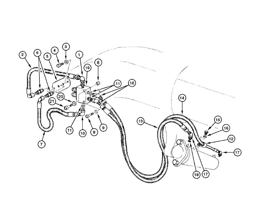 Схема запчастей Case 865 DHP - (8-038) - CIRCLE HYDRAULIC CIRCUIT - SIDE SHIFT (08) - HYDRAULICS