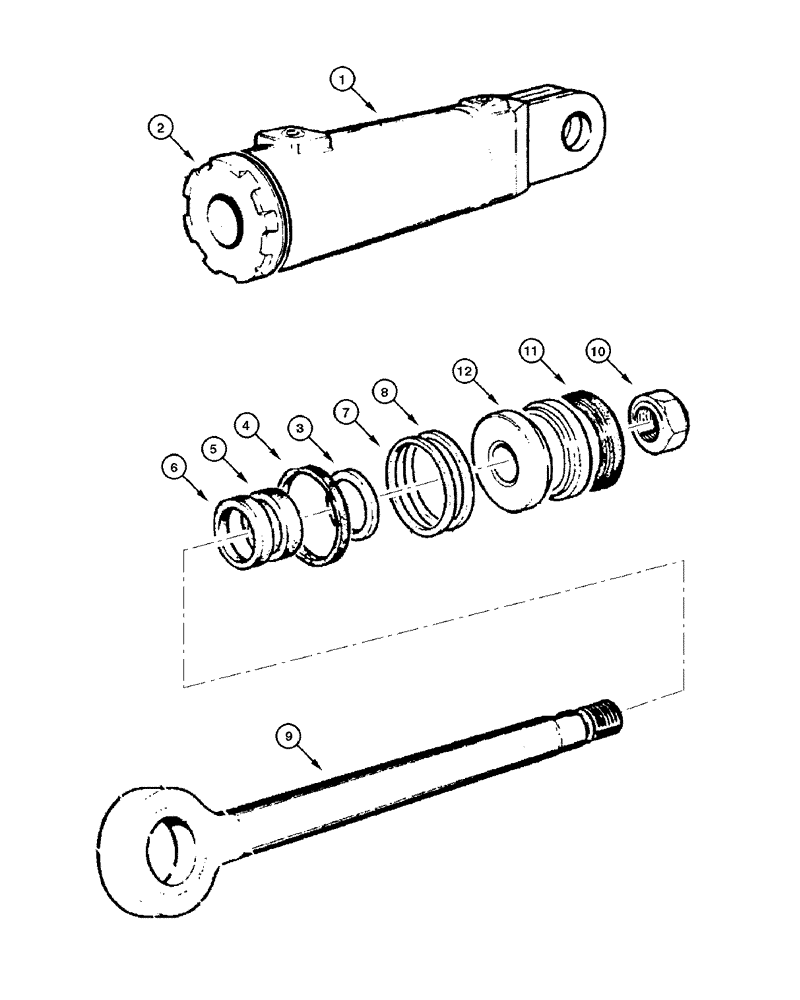 Схема запчастей Case 865 DHP - (8-102) - CYLINDER - TILT (08) - HYDRAULICS