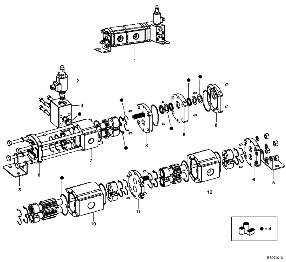 Схема запчастей Case 340 - (47BC0000001[001]) - BRAKE - PUMP (89500408206) (09) - Implement / Hydraulics / Frame / Brakes