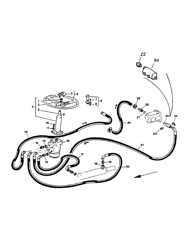 Схема запчастей Case 221B - (5-02) - STEERING HYDRAULIC CIRCUIT, 121B (DAH1215912-) / 221B (DAH2215913-) (05) - STEERING