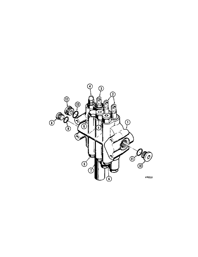 Схема запчастей Case 310G - (264[1]) - D45041 EQUIPMENT CONTROL VALVE (3 SPOOL) (07) - HYDRAULIC SYSTEM