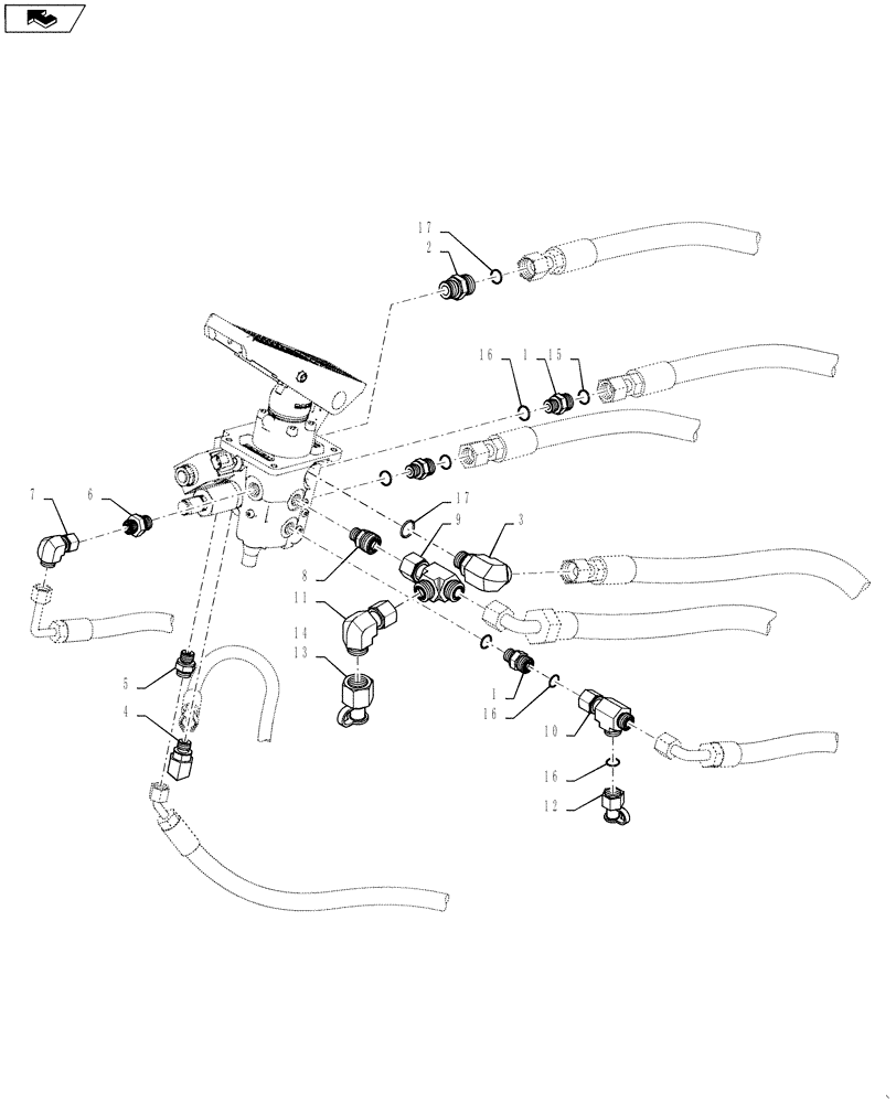 Схема запчастей Case 1121F - (33.202.02[03]) - HYDRAULICS - MAIN BRAKE - VALVE (33) - BRAKES & CONTROLS