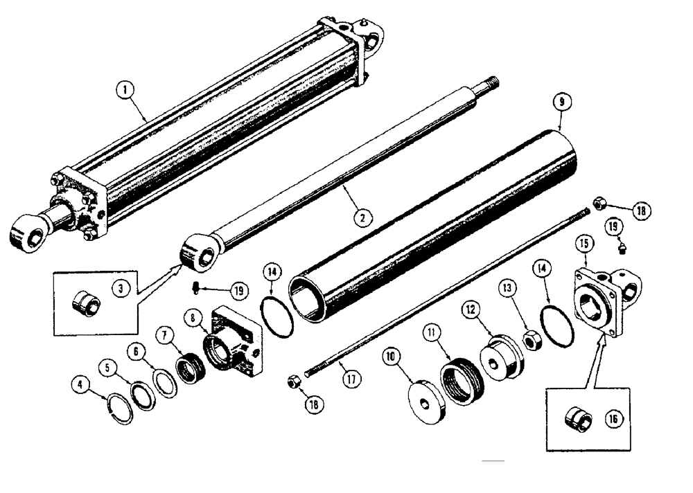 Схема запчастей Case 600 - (280) - HYDRAULIC CYLINDER ASSEMBLY (07) - HYDRAULIC SYSTEM