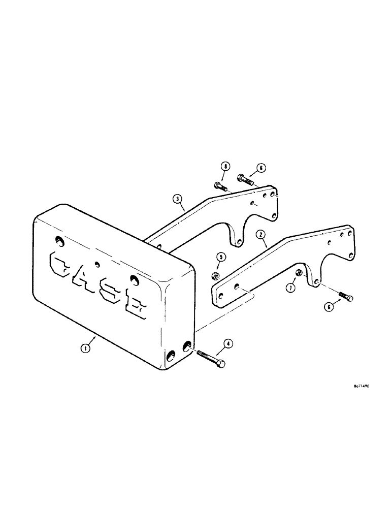 Схема запчастей Case 310G - (252[1]) - REAR COUNTERWEIGHT (P.T.O. MODELS) (05) - UPPERSTRUCTURE CHASSIS