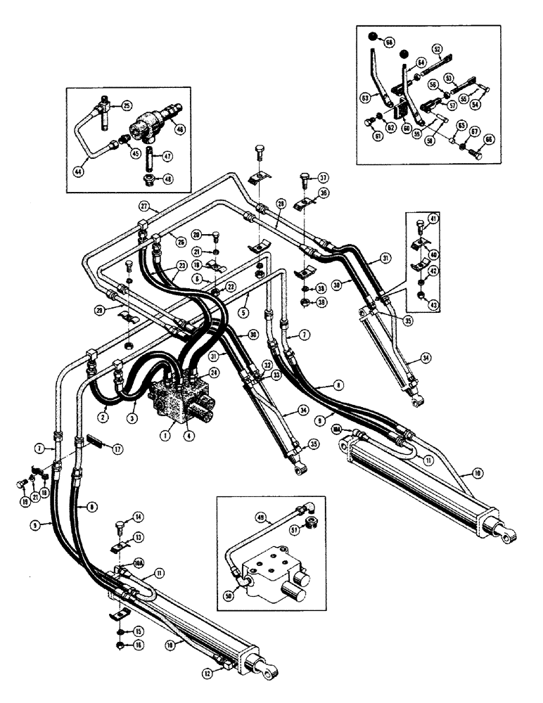 Схема запчастей Case 520 - (118) - TERRALOADR PUMP, VALVE, HOSES, TUBES, AND MOUNTING PARTS (05) - UPPERSTRUCTURE CHASSIS