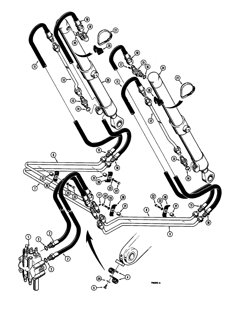 Схема запчастей Case 350B - (160) - LOADER BUCKET TILT HYDRAULIC CIRCUIT (07) - HYDRAULIC SYSTEM