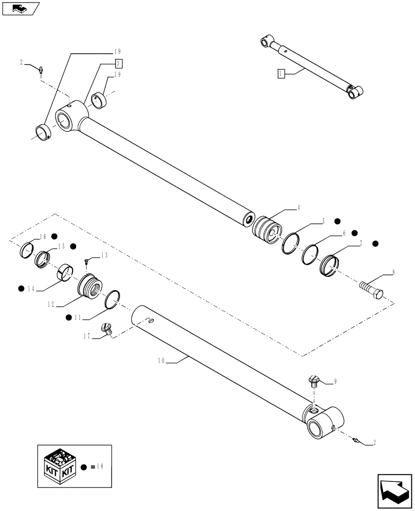 Схема запчастей Case 590SN - (35.736.0103) - BOOM CYLINDER (35) - HYDRAULIC SYSTEMS