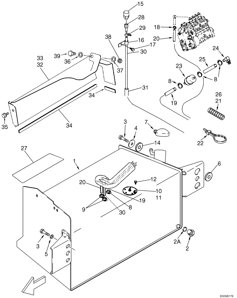 Схема запчастей Case 586G - (03-01) - FUEL TANK AND LINES (03) - FUEL SYSTEM