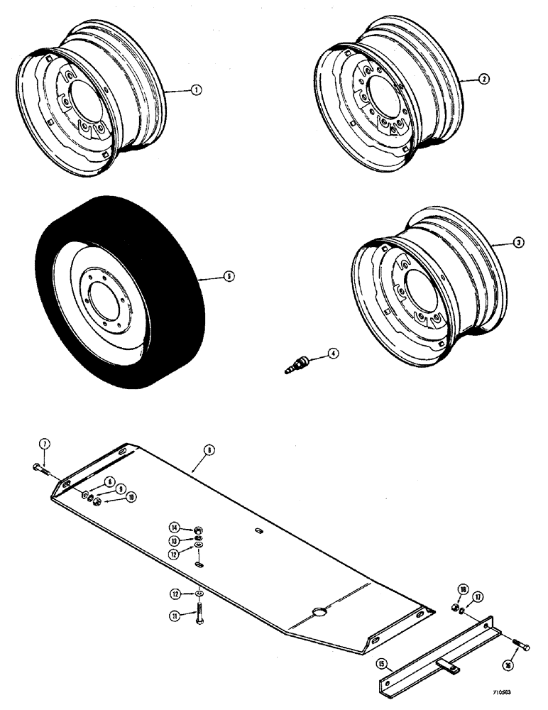 Схема запчастей Case 1530 - (054) - WHEELS (06) - POWER TRAIN