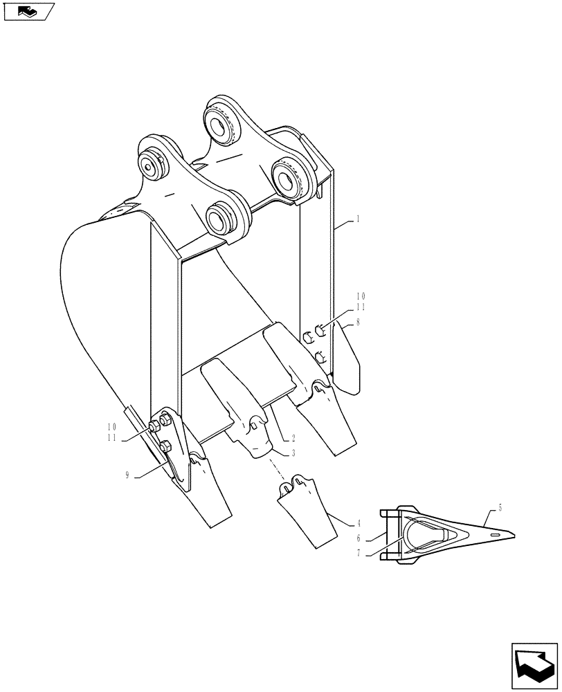 Схема запчастей Case CX27B ASN - (39.105.05) - BUCKET ASSY, 450W 0.07M³ (0.06M³) (84) - BOOMS, DIPPERS & BUCKETS