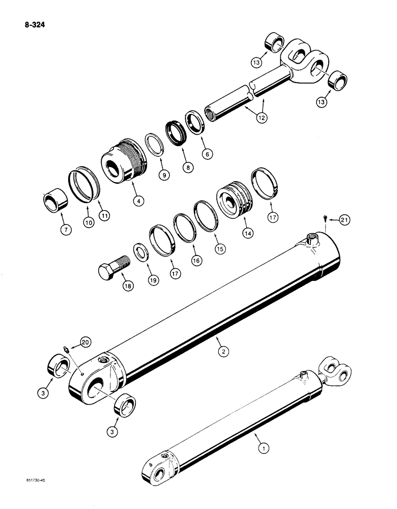 Схема запчастей Case 780C - (8-324) - G103073 LOADER LIFT CYLINDERS (08) - HYDRAULICS