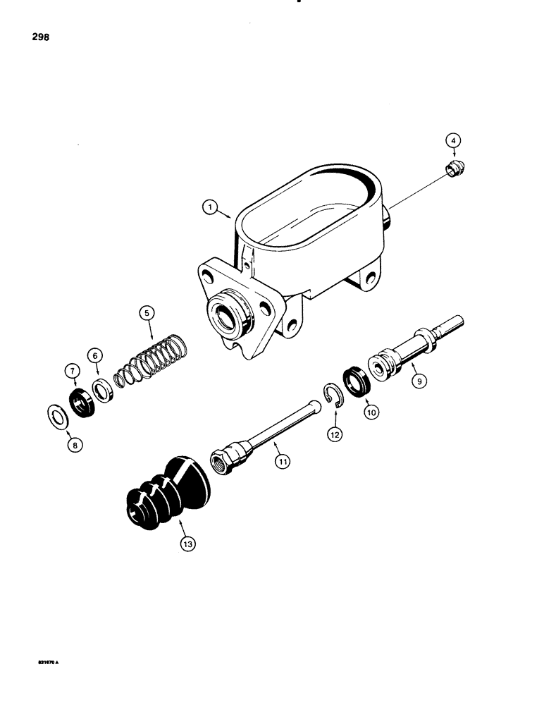 Схема запчастей Case 580SE - (298) - D127519 BRAKE MASTER CYLINDER (07) - BRAKES