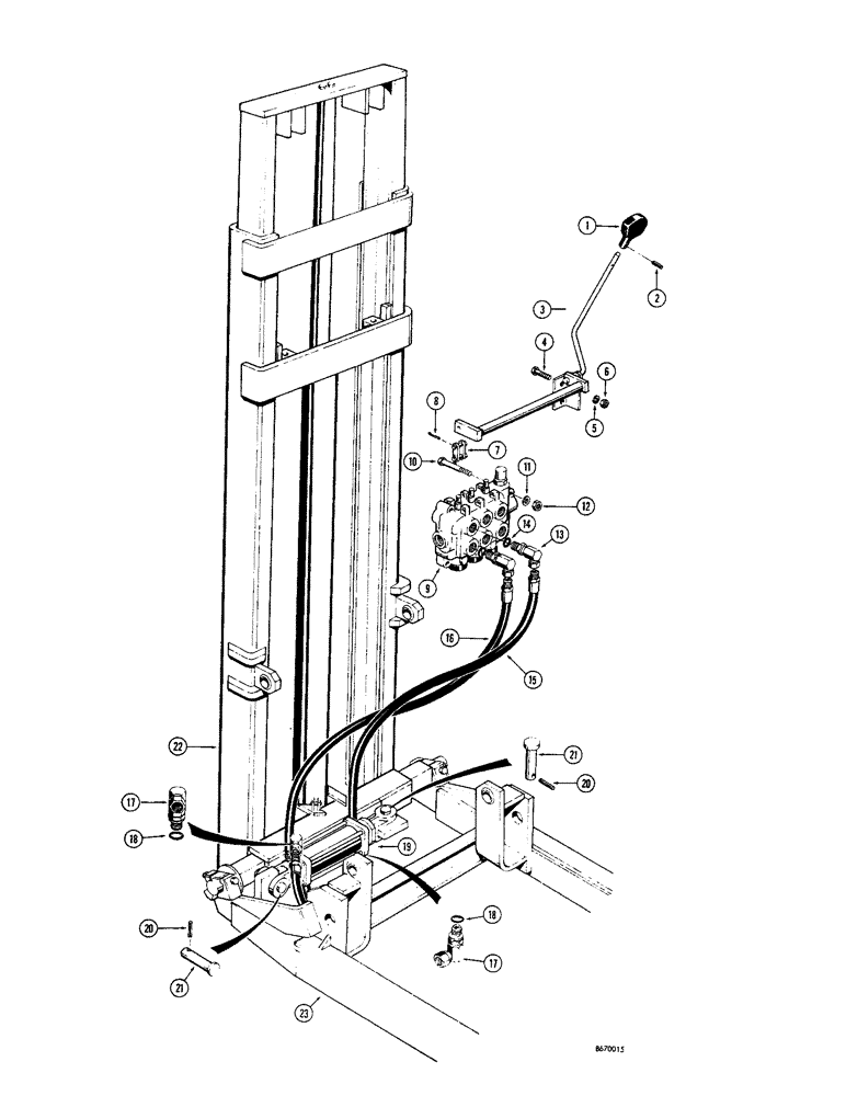 Схема запчастей Case 580 - (26) - SIDE SHIFTER AND RELATED PARTS (USED WITH 4000 LB. LIFT CAPACITY MAST) (35) - HYDRAULIC SYSTEMS