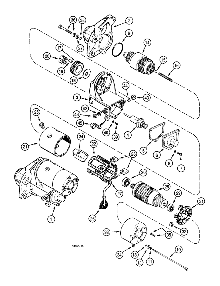 Схема запчастей Case 580L - (4-02) - STARTER (04) - ELECTRICAL SYSTEMS