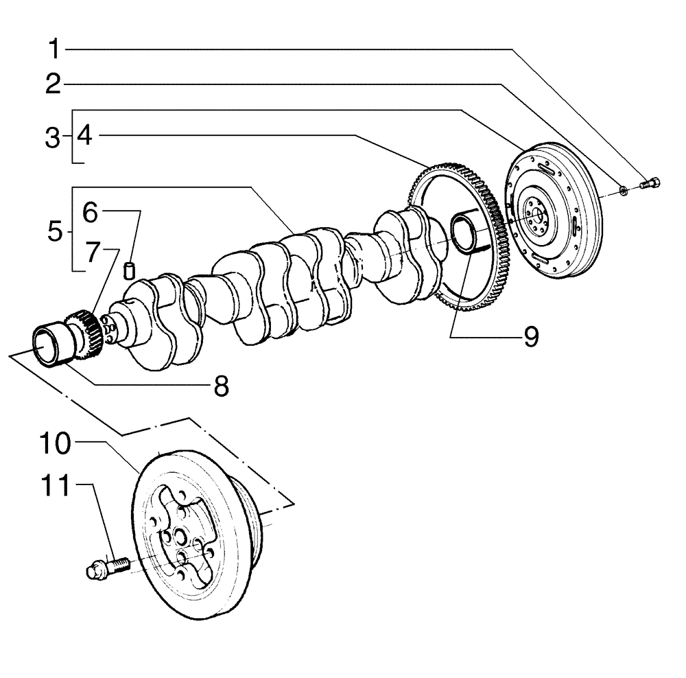 Схема запчастей Case 885 - (02-44[02]) - CRANKSHAFT (02) - ENGINE