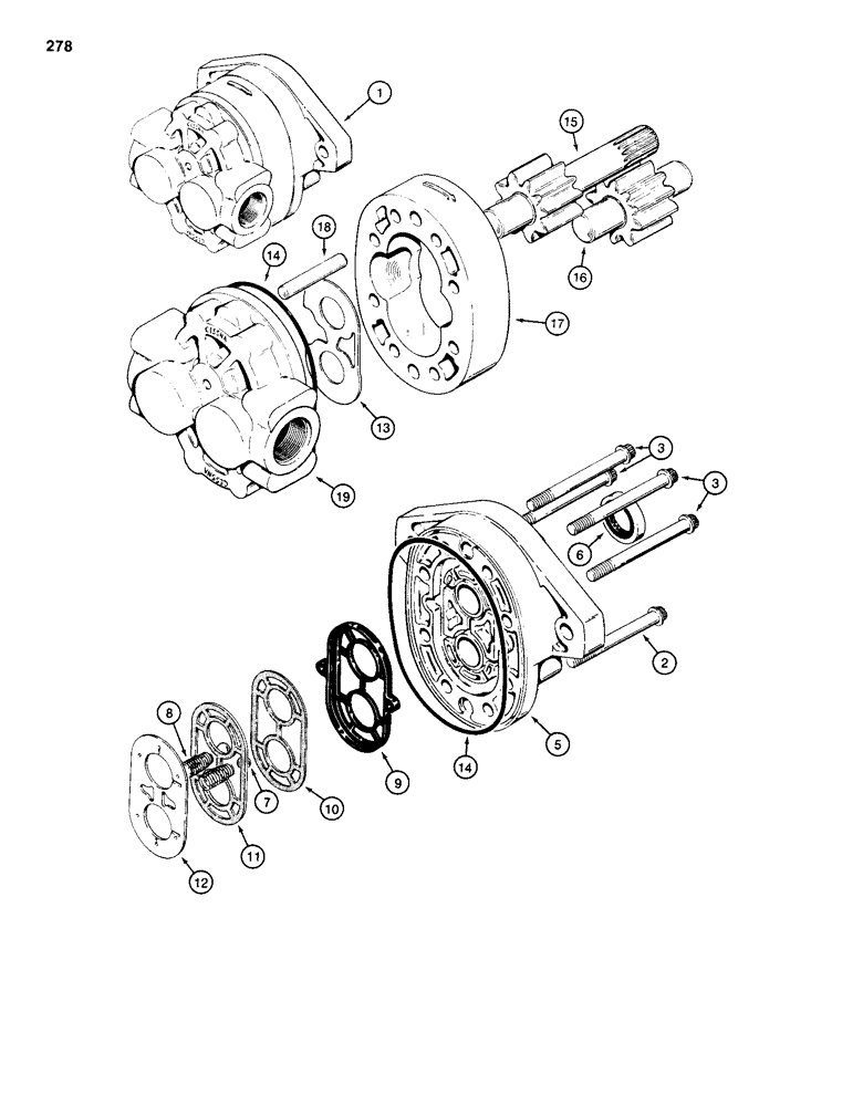 Схема запчастей Case 584D - (278) - D41390 HYDRAULIC PUMP (35) - HYDRAULIC SYSTEMS