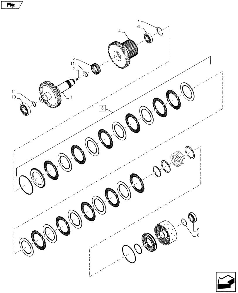 Схема запчастей Case 721F - (21.506.AF[01]) - TRANSMISSION, REVERSE CLUTCH ASSEMBLY (21) - TRANSMISSION