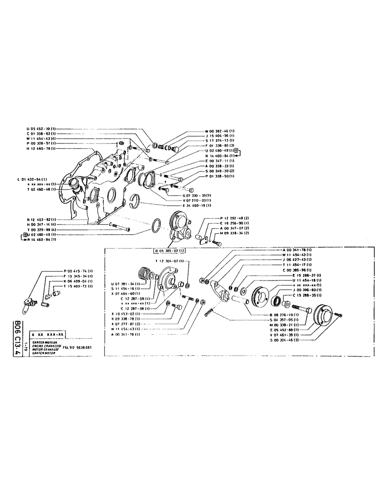 Схема запчастей Case LC80 - (023) - ENGINE CRANKCASE 