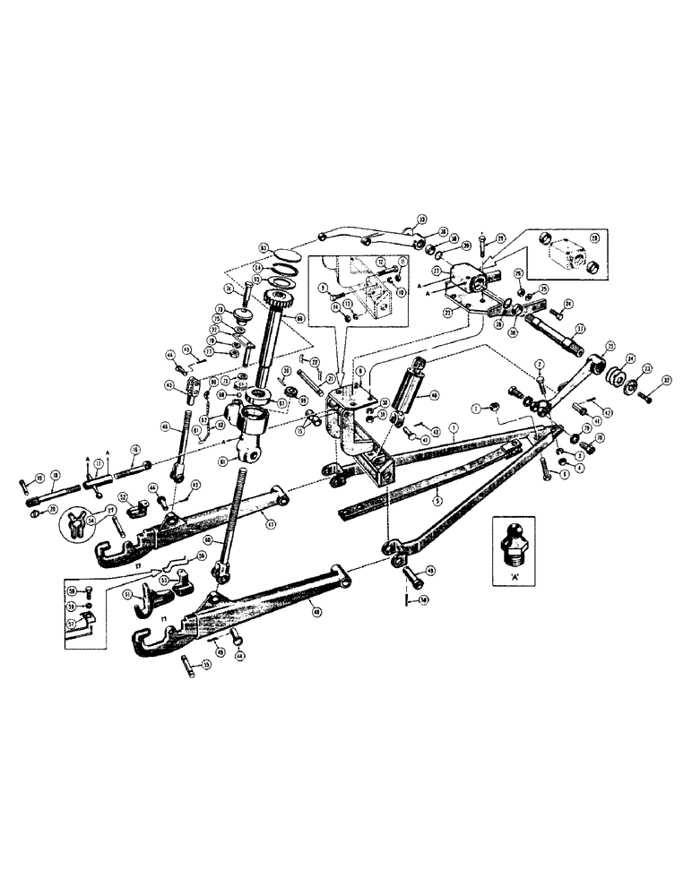 Схема запчастей Case 420 - (152) - EAGLE HITCH (WITH RIGID DRAFT ARMS) (05) - UPPERSTRUCTURE CHASSIS