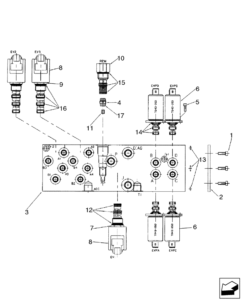 Схема запчастей Case 580SM - (35.150.14[01]) - VALVE ASSY, PRESSURE REDUCING (2 SPOOL) (WITH PILOT CONTROLS) (580SM) (35) - HYDRAULIC SYSTEMS