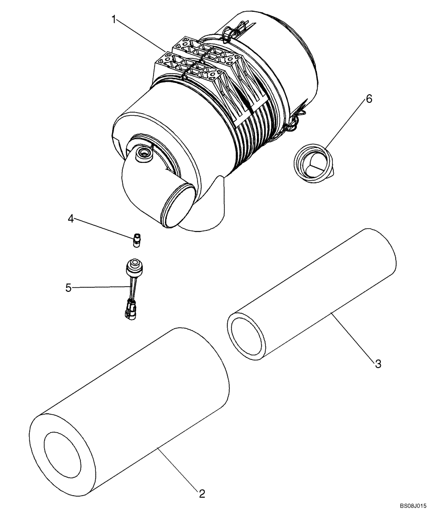 Схема запчастей Case 580SM - (02-05A) - 87615796 AIR CLEANER (02) - ENGINE