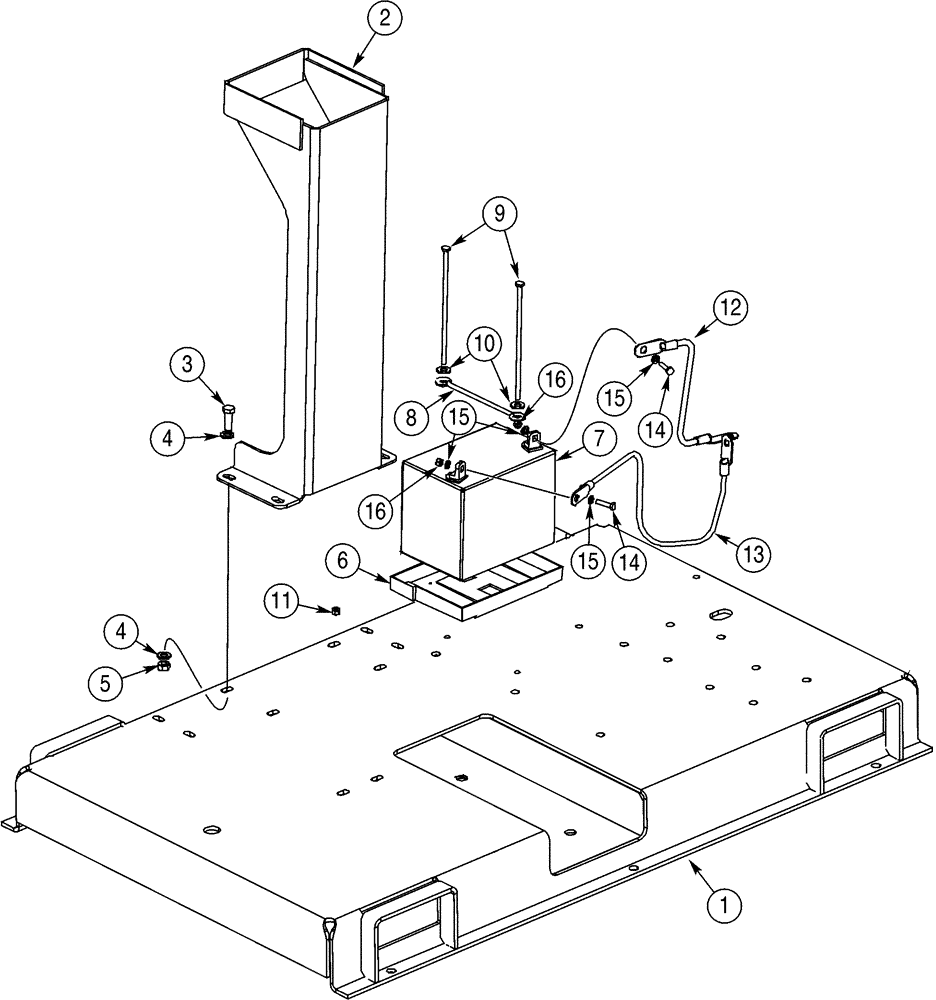 Схема запчастей Case BPG335 - (09-38) - SKID, 13 HORSEPOWER ENGINE FRAME 