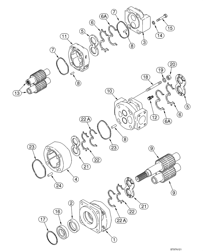 Схема запчастей Case 590SM - (08-26) - PUMP, EQUIPMENT HYDRAULIC (08) - HYDRAULICS