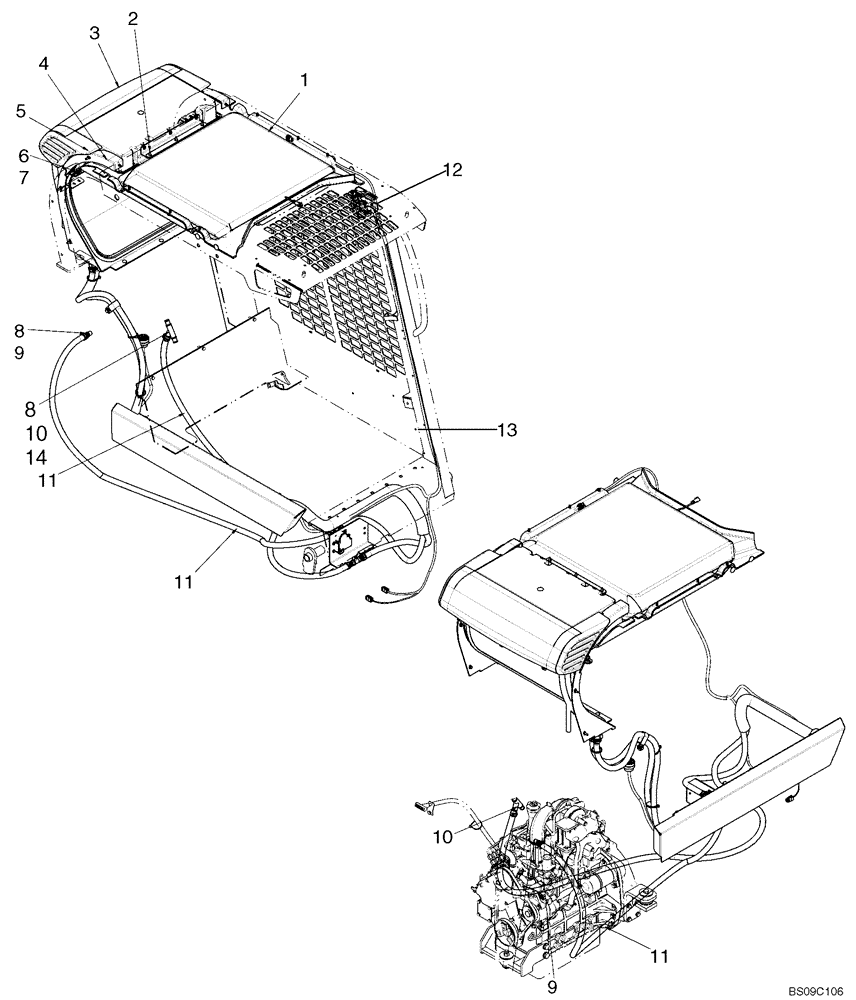 Схема запчастей Case 410 - (09-49) - HEATER SYSTEM (09) - CHASSIS