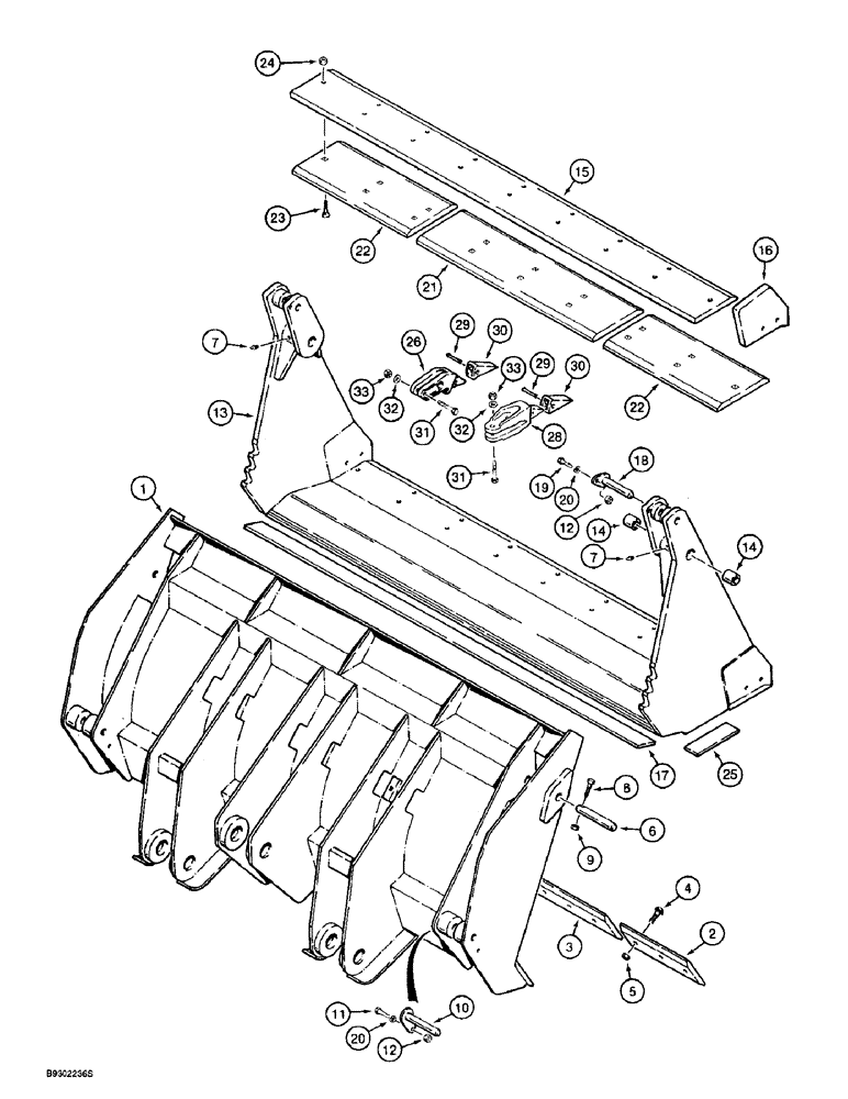 Схема запчастей Case 721B - (9-020) - AUXILIARY BUCKET, Z-BAR LOADER (09) - CHASSIS/ATTACHMENTS