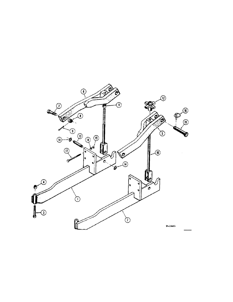 Схема запчастей Case 32S - (079A[1]) - MOUNTING PARTS FOR MODEL 32-S BACKHOE (WITHOUT P.T.O. OR DRAFT-O-MATIC) 