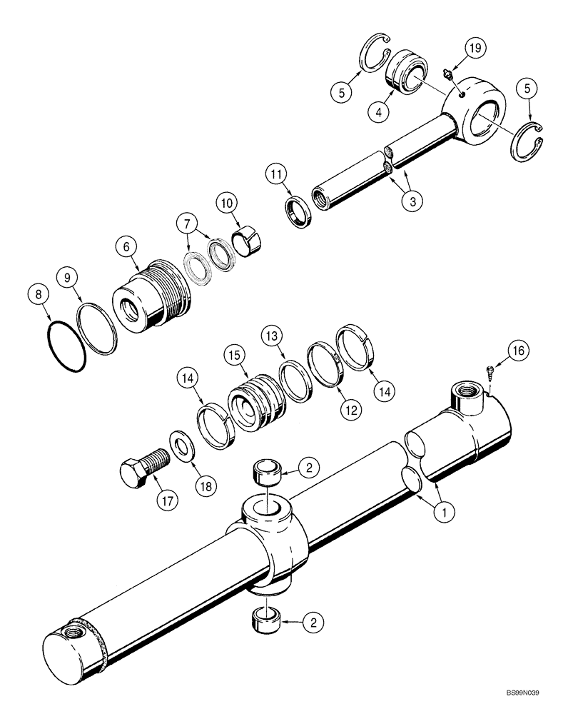 Схема запчастей Case 1150H_IND - (08-12) - CYLINDER ASSY - LIFT (08) - HYDRAULICS