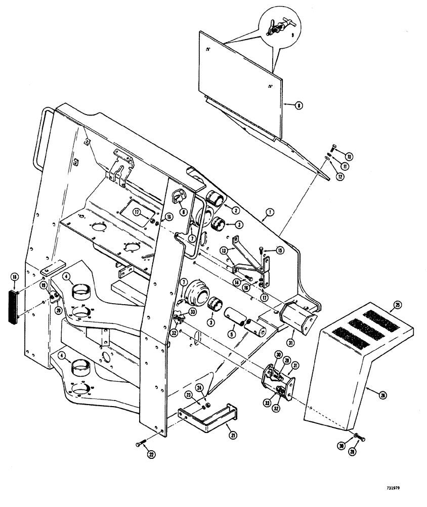 Схема запчастей Case W20 - (240) - FRONT FRAME AND FENDERS (09) - CHASSIS