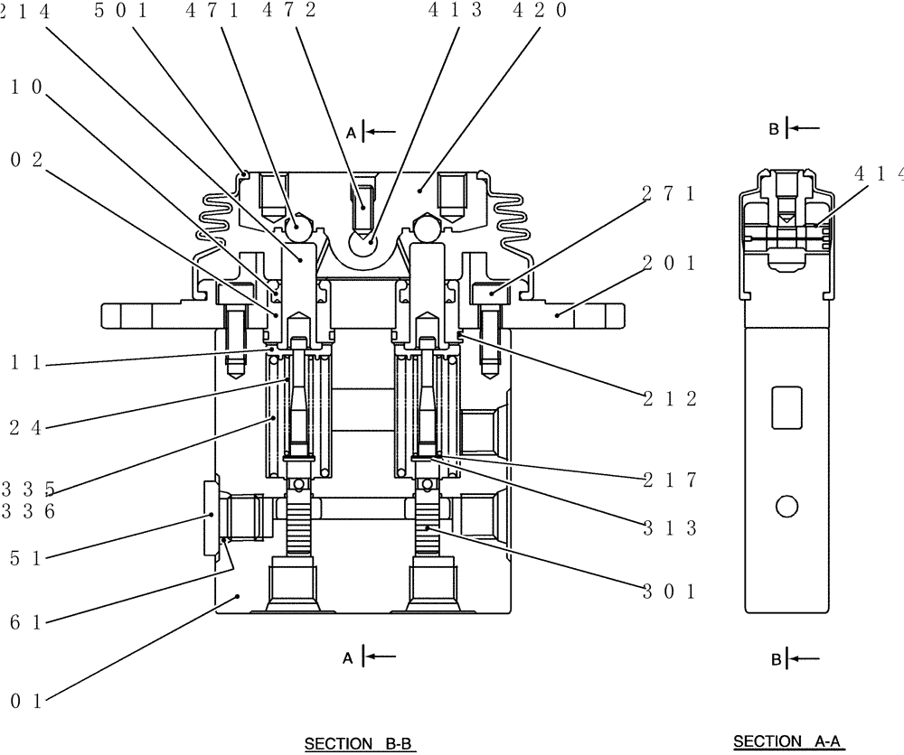 Схема запчастей Case CX36B - (HC820-01[1]) - VALVE ASSEMBLY, PILOT (35) - HYDRAULIC SYSTEMS