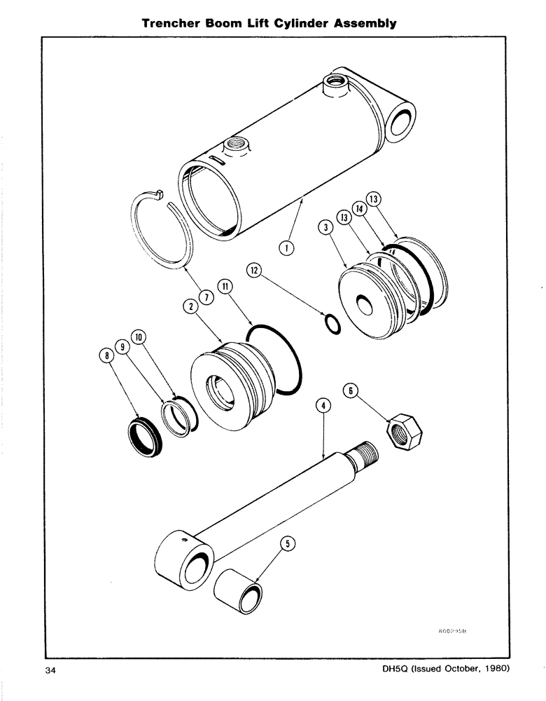 Схема запчастей Case DH5 - (34) - TRENCHER BOOM LIFT CYLINDER ASSEMBLY (35) - HYDRAULIC SYSTEMS