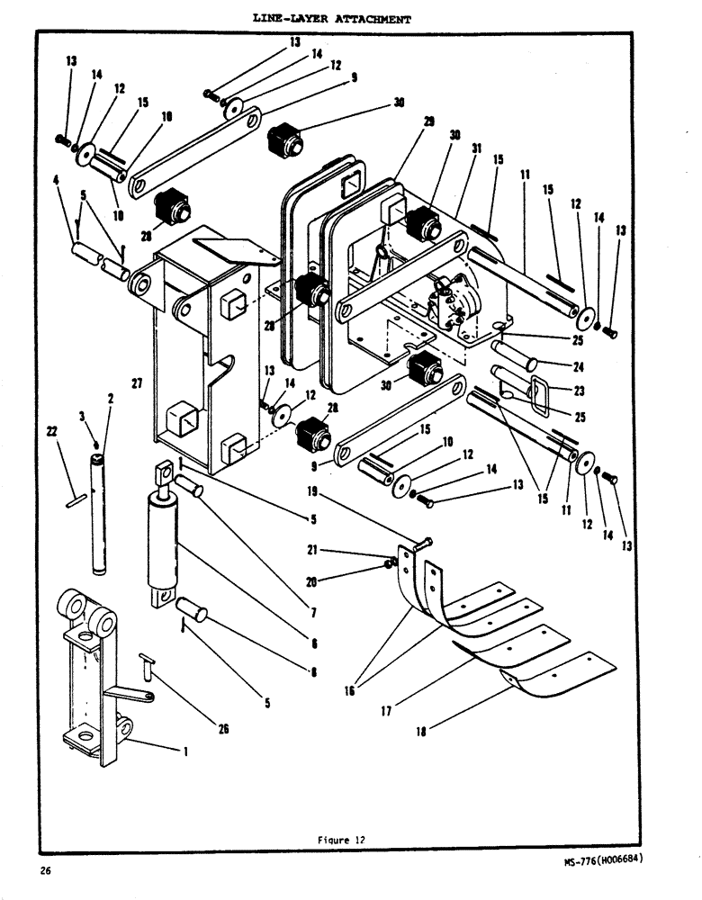 Схема запчастей Case P63 - (26) - LINE-LAYER ATTACHMENT 