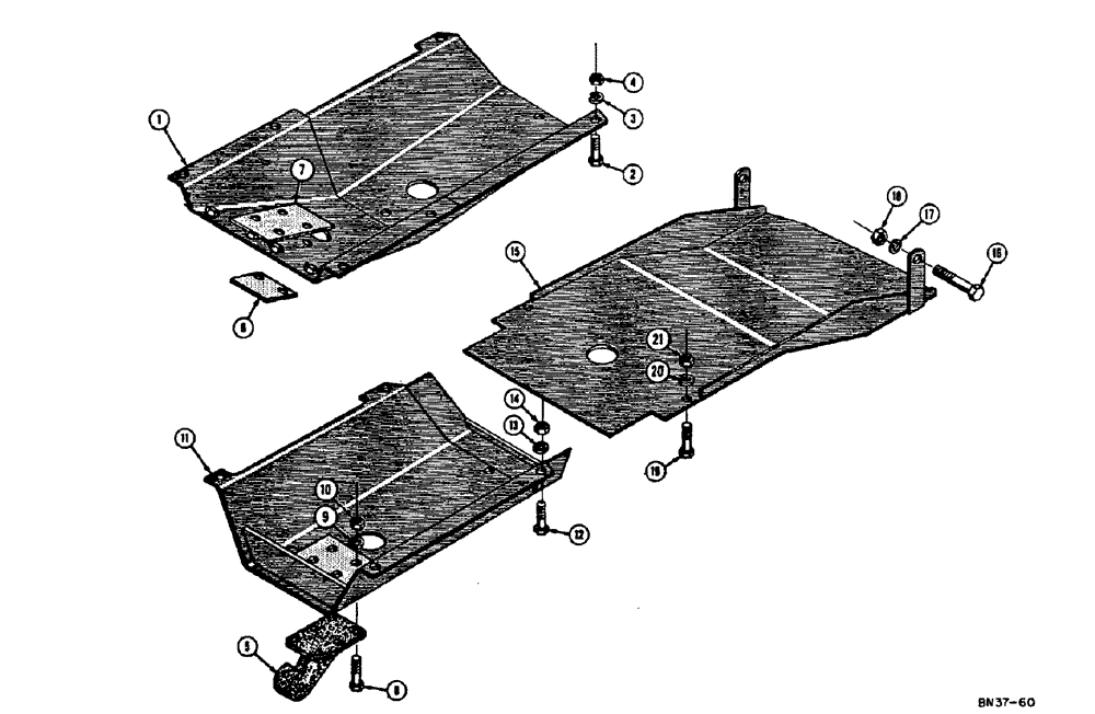 Схема запчастей Case 310E - (066) - PULL HOOK, CRANKCAASE GUARD, AND TRANSMISSION GUARD (05) - UPPERSTRUCTURE CHASSIS