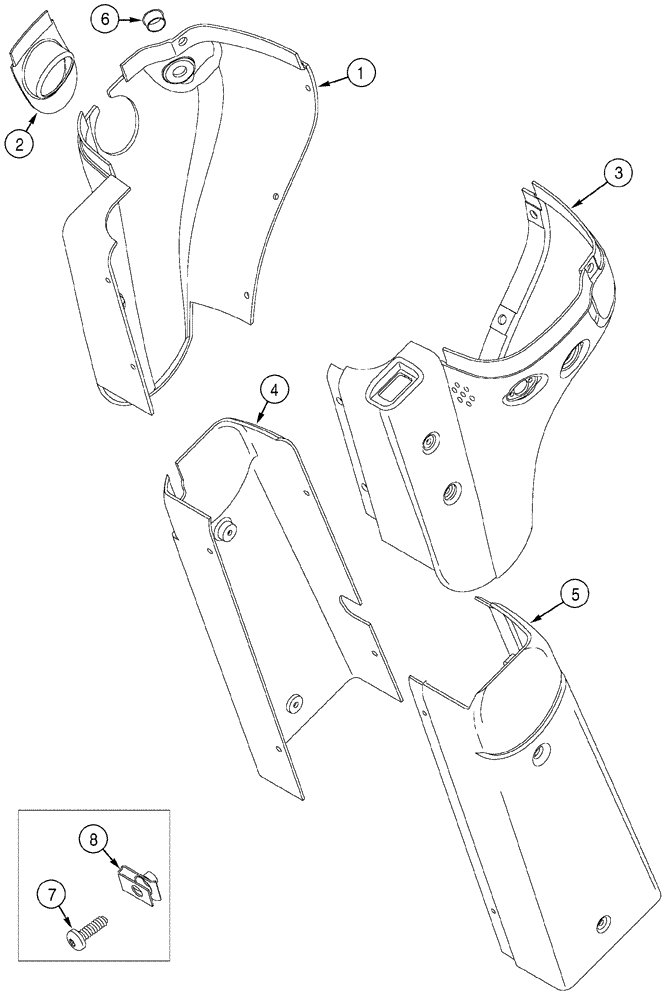 Схема запчастей Case 821C - (09-53) - PEDESTAL COVERS (09) - CHASSIS