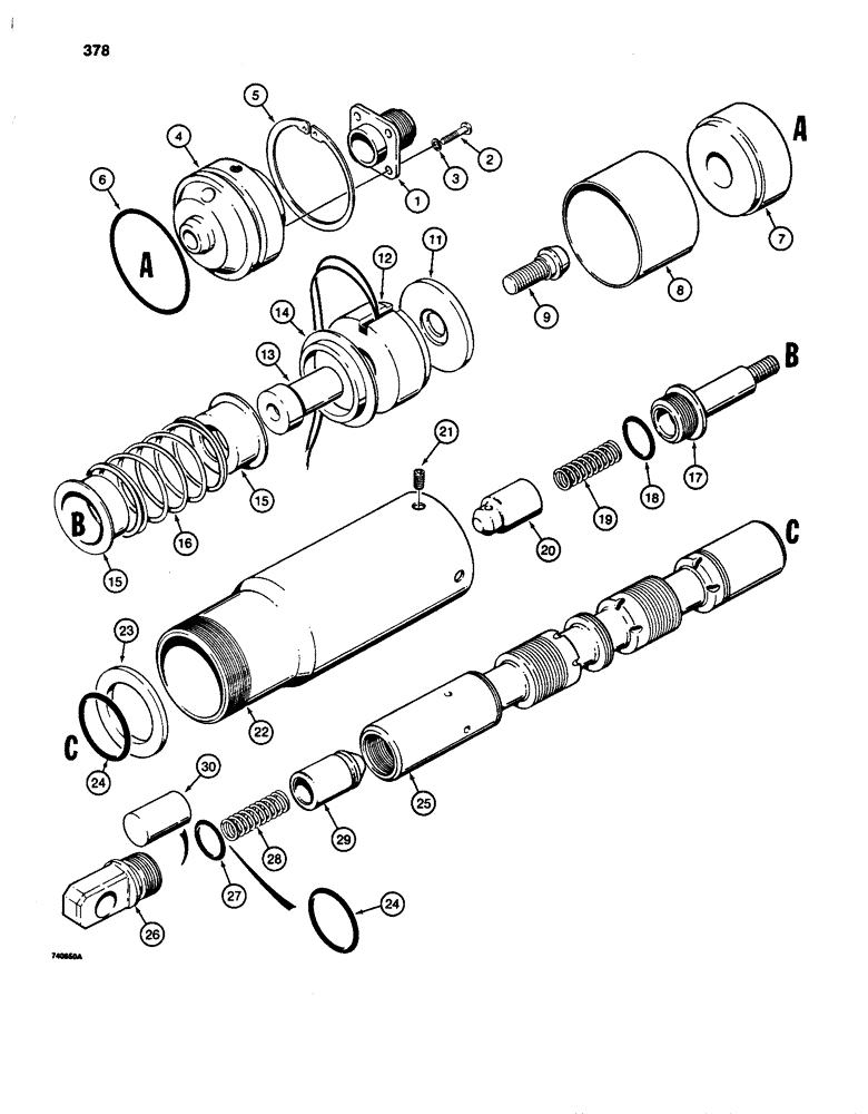 Схема запчастей Case W24C - (378) - D63369 BUCKET SPOOL (08) - HYDRAULICS