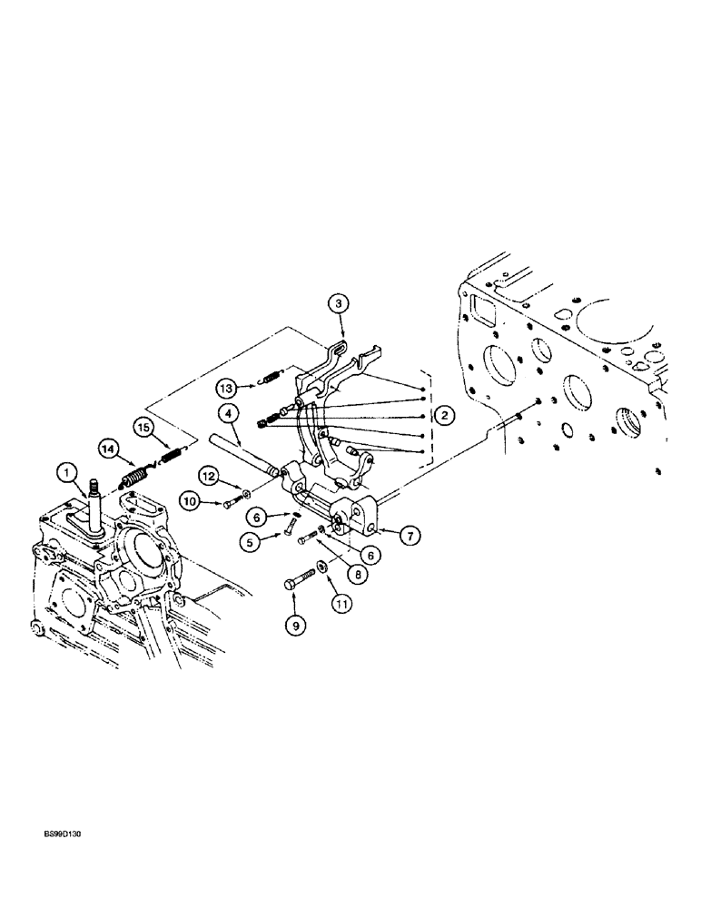 Схема запчастей Case 560 - (3-07A) - GOVERNOR CONTROL ASSEMBLY, KUBOTA V2203IDI ENGINE, P.I.N. JAF0295741 AND AFTER (03) - FUEL SYSTEM