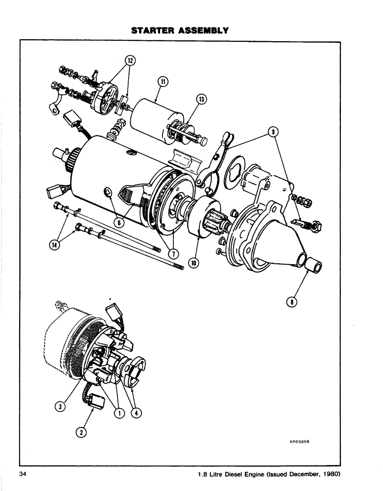 Схема запчастей Case CASE - (34) - STARTER ASSEMBLY (02) - ENGINE