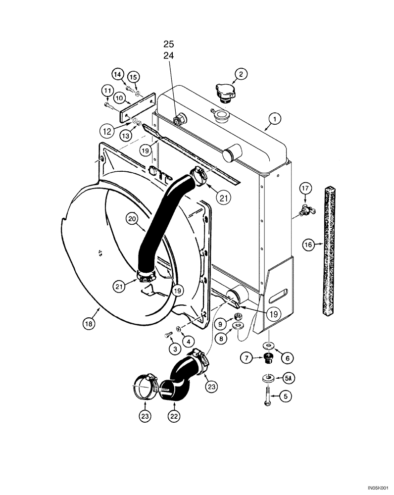 Схема запчастей Case 550H-IND - (02-03) - RADIATOR (02) - ENGINE