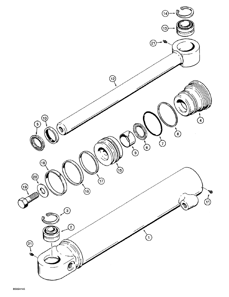 Схема запчастей Case 821B - (5-18) - STEERING CYLINDER (05) - STEERING