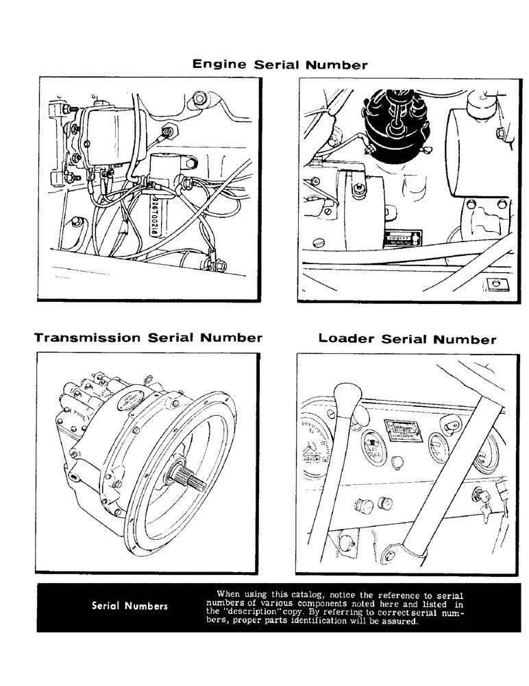 Схема запчастей Case W5 - (002) - ENGINE SERIAL NUMBER, TRANSMISSION SERIAL NUMBER, LOADER SERIAL NUMBER (00) - PICTORIAL INDEX