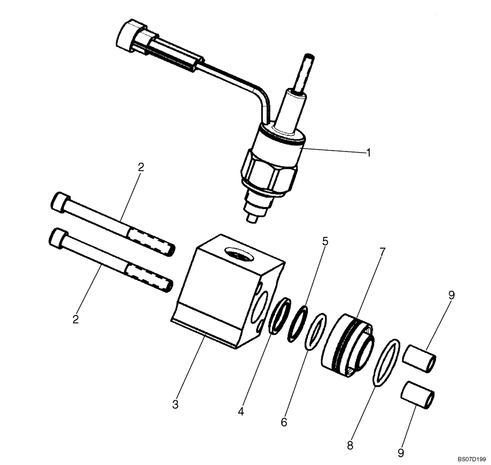 Схема запчастей Case 465 - (08-33) - CONTROL VALVE - SPOOL END GROUP (08) - HYDRAULICS