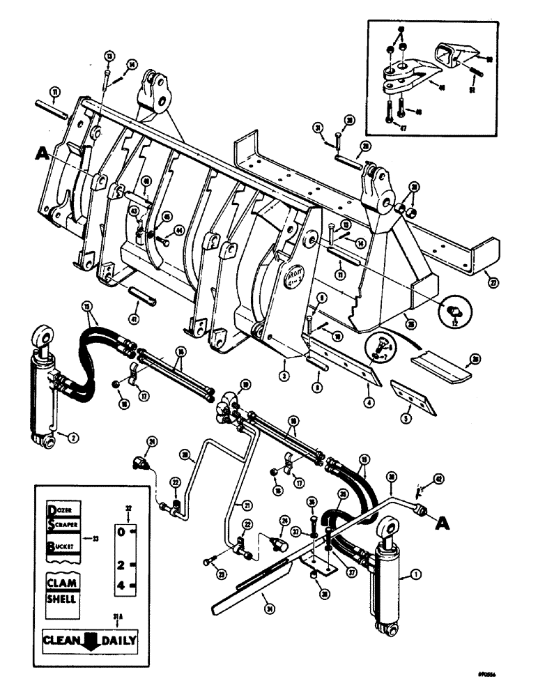 Схема запчастей Case W8E - (224) - DROTT 4-IN-1 BUCKET, BUCKET TEETH (OPTIONAL) (08) - HYDRAULICS